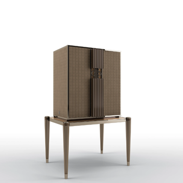 RICHELIEU - Bar cabinet covered in nabuk with integrated lighting by BRUNO ZAMPA - view 3